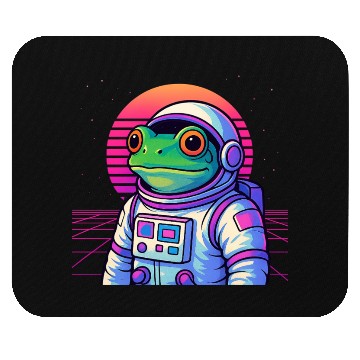 Discover Retro Frog Astronaut Mouse Pads