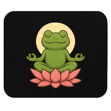 Discover Serene Green Frog Meditation Design Mouse Pads