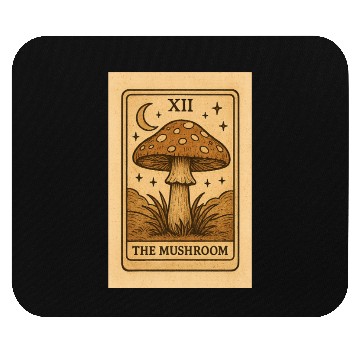 Discover Mystic Mushroom Tarot Card Design Mouse Pads