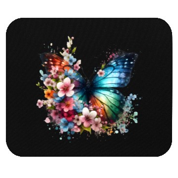 Discover Colorful Butterfly Blossom Fusion Mouse Pads