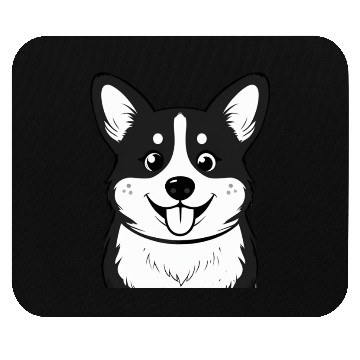 Discover Happy Corgi Face Mouse Pads