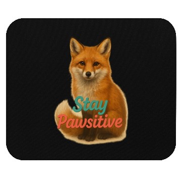 Discover Stay Pawsitive Fox Mouse Pads – Motivational Animal L