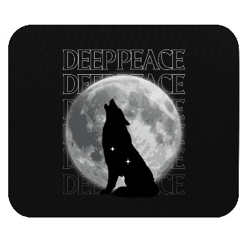 Discover Wolf Howling at Full Moon Design Mouse Pads