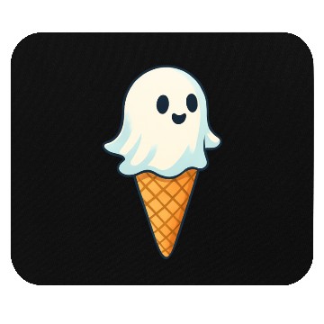 Discover Cute Ghost Ice Cream Illustration Mouse Pads
