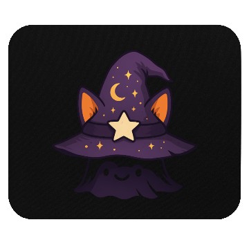 Discover Mystical Cat Witch Hat Design Mouse Pads