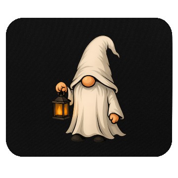 Discover Mystical Gnome with Lantern Illustration Mouse Pads