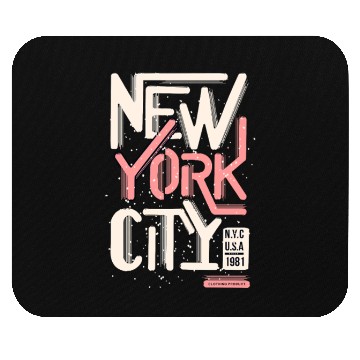 Discover Urban New York City Typography Design Mouse Pads