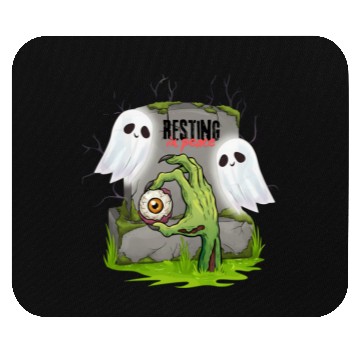 Discover Spooky Graveyard with Ghosts and Eye Mouse Pads