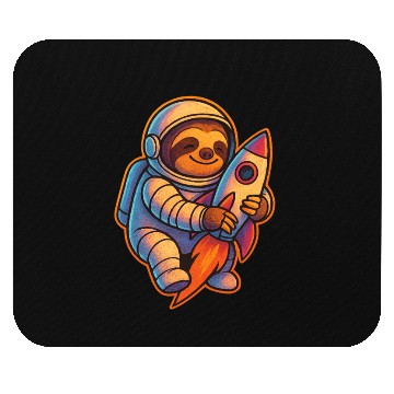 Discover Joyful Sloth Astronaut Rocket Scene Mouse Pads