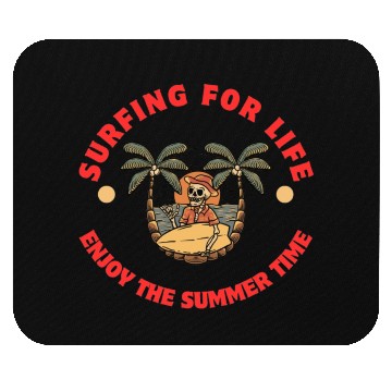 Discover Sunset Skull Surfing Illustration Mouse Pads