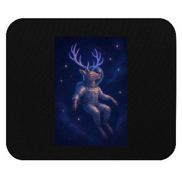 Discover Celestial Deer Astronaut Illustration Mouse Pads