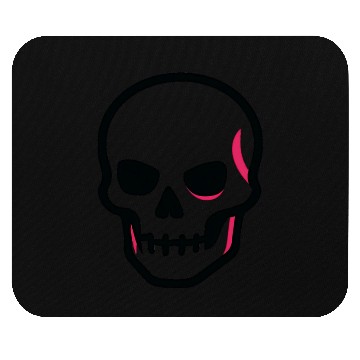Discover Neon Pink Skull Graphic Design Mouse Pads