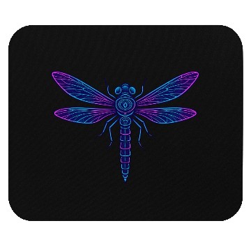 Discover Neon Mythical Dragonfly Illustration Mouse Pads