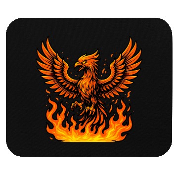 Discover Fiery Phoenix Rising Illustration Mouse Pads