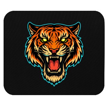 Discover Vibrant Roaring Tiger Illustration Mouse Pads