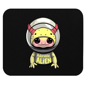 Discover Adorable Alien in Space Helmet Mouse Pads