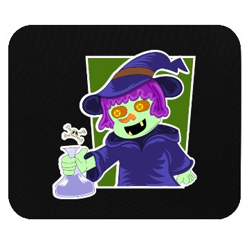 Discover Playful Zombie Witch Cartoon Design Mouse Pads