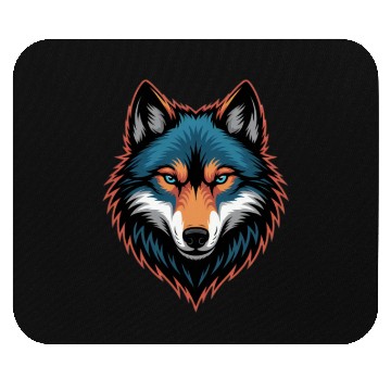 Discover Vivid Wolf Head Illustration Mouse Pads