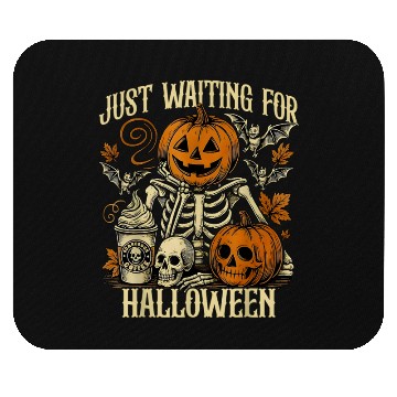 Discover Just Waiting For Halloween Skeleton Spooky Season Mouse Pads