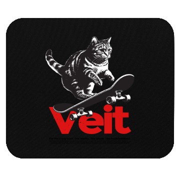 Discover Cool Cat Skateboard with cute Boy Name VEIT Mouse Pads
