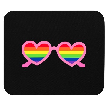 Discover Rainbow Heart Sunglasses LGBTQ Mouse Pads