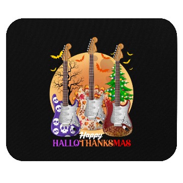Discover Happy HalloThanksMas Guitar  Mouse Pads