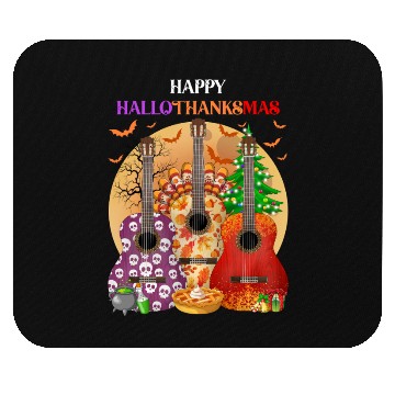 Discover Happy HalloThanksMas Guitar  Mouse Pads