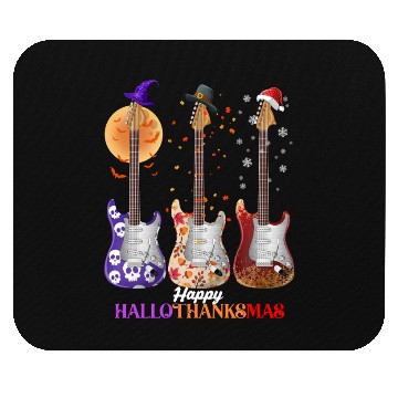 Discover Happy HalloThanksMas Guitar  Mouse Pads