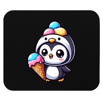 Discover Funny penguin ice cream sweet cartoon summer Mouse Pads