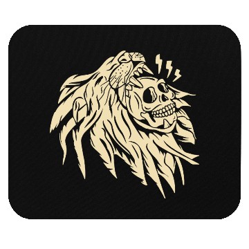 Discover Wild Skull Lion Tattoo Design Mouse Pads