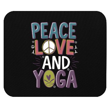Discover Peace Love Yoga Design Mouse Pads