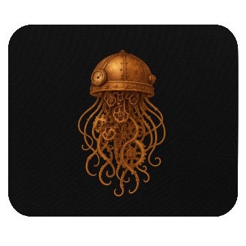 Discover Steampunk Octopus Helmet Design Mouse Pads