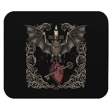 Discover Gothic Bat Heart Candle Design Mouse Pads