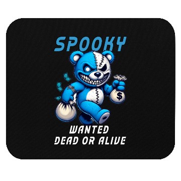 Discover Spooky Teddy Bear Wanted Dead or Alive Halloween Mouse Pads