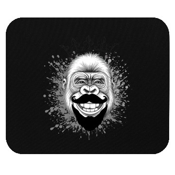 Discover Regal Gorilla with Crown and Mustache Mouse Pads