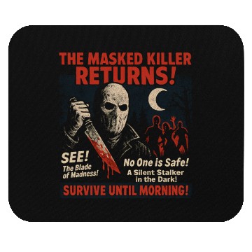 Discover Masked Killer Returns Slasher Movie Poster Vintage Mouse Pads