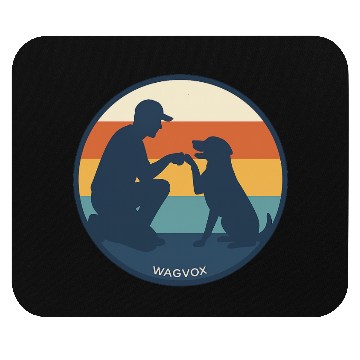 Discover Dog Dad Retro Sunset Badge Mouse Pads | Wagvox