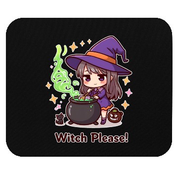Discover Cute Witch Cauldron Adventure Mouse Pads