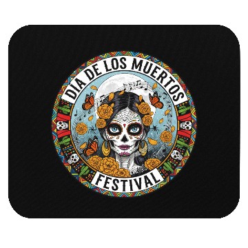 Discover Vibrant Día de los Muertos Skull Mouse Pads