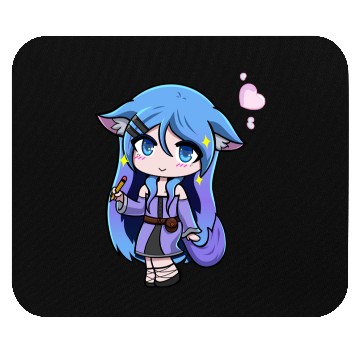 Discover Chibi Anthro Cat Witch Illustration Mouse Pads