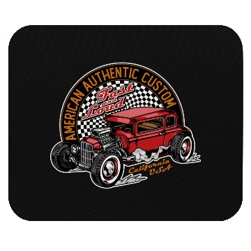 Discover Vintage Hot Rod Car Illustration Mouse Pads
