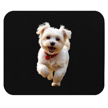Discover Joyful Puppy Run Illustration Mouse Pads