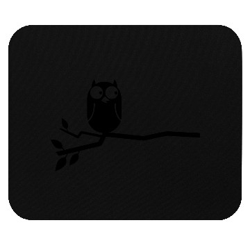 Discover simple owl on a branch cute! Mouse Pads