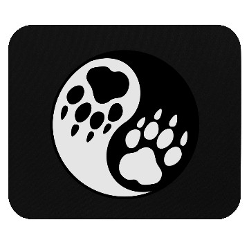 Discover wolf paw ying yang Mouse Pads