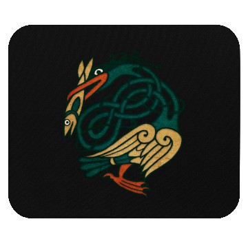 Discover Celtic Art Bird With Fish Mouse Pads