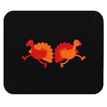 Discover Thanksgiving Turkey Birds two running away! Mouse Pads