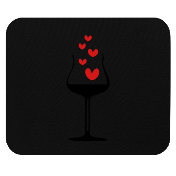 Discover Wine glass & red hearts 1 Mouse Pads