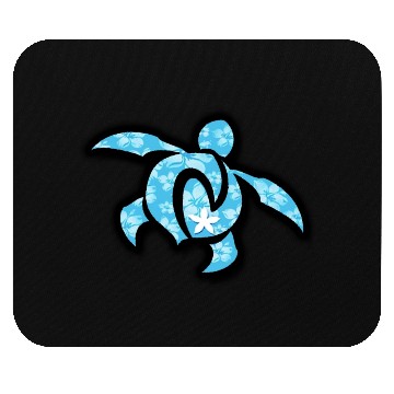 Discover hawaiian turtle with flowers Mouse Pads