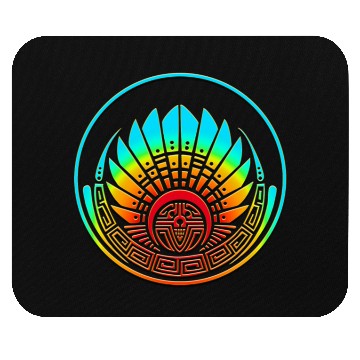 Discover Mayan mask, crop circle, Quetzalcoatl, aztec Mouse Pads