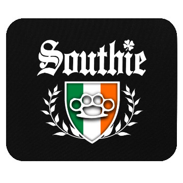 Discover Southie Brass Knuckle Irish Flag Crest Mouse Pads